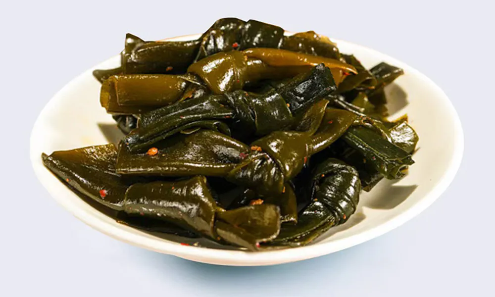 Savory chilled kelp knots with spicy seasoning at Gourmet Duck 绝味鸭霸王，a Chinese Restaurant in Chicago