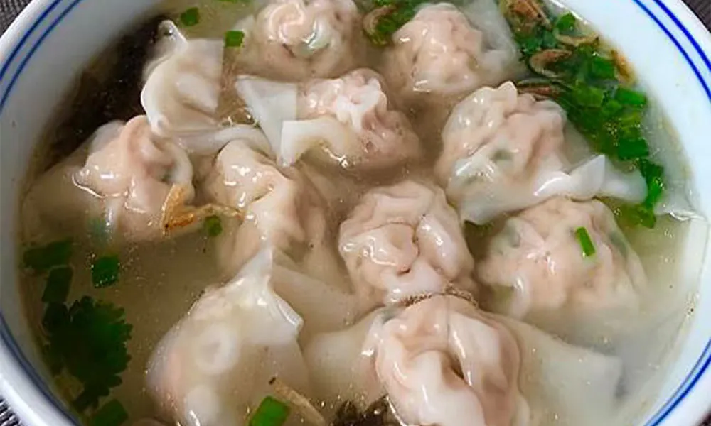 Tender meat wontons in light savory broth at Gourmet Duck 绝味鸭霸王，a Chinese Restaurant in Chicago
